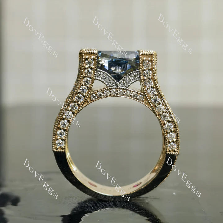 Doveggs half eternity channel set pave engagement ring semi-mount only(Exclusively to DovEggs Stones)