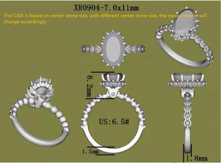 DovEggs pave engagement ring semi-mount only(Exclusively to DovEggs Stones)