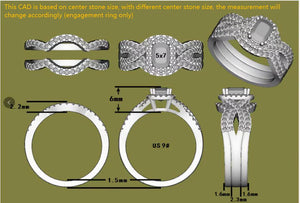 Doveggs cris cross band halo engagement ring semi-mount only(Exclusively to DovEggs Stones)