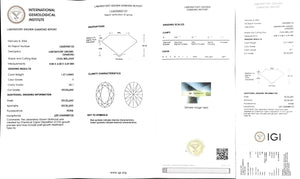 Doveggs 1.27ct oval F color VS1 Clarity Excellent cut lab diamond stone(certified)