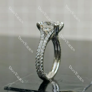 Doveggs oval pave moissnaite engagement ring