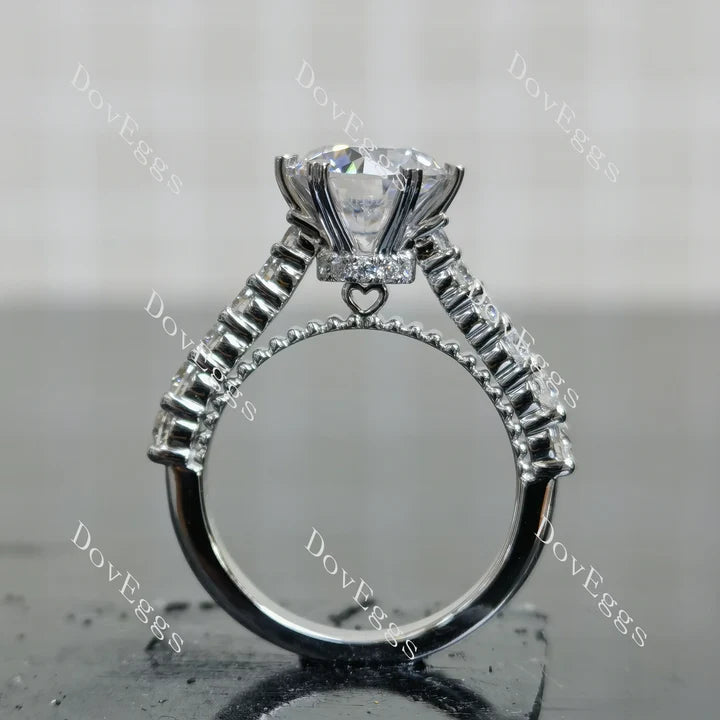 Doveggs half eternity pave engagement ring semi-mount only(Exclusively to DovEggs Stones)