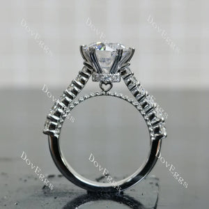 Doveggs half eternity pave engagement ring semi-mount only(Exclusively to DovEggs Stones)