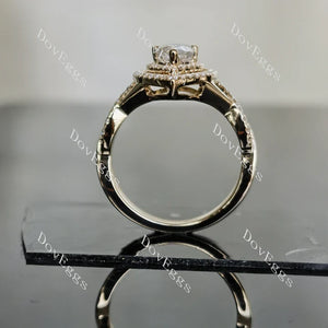 DovEggs double halo pave engagement ring semi-mount only(Exclusively to DovEggs Stones)