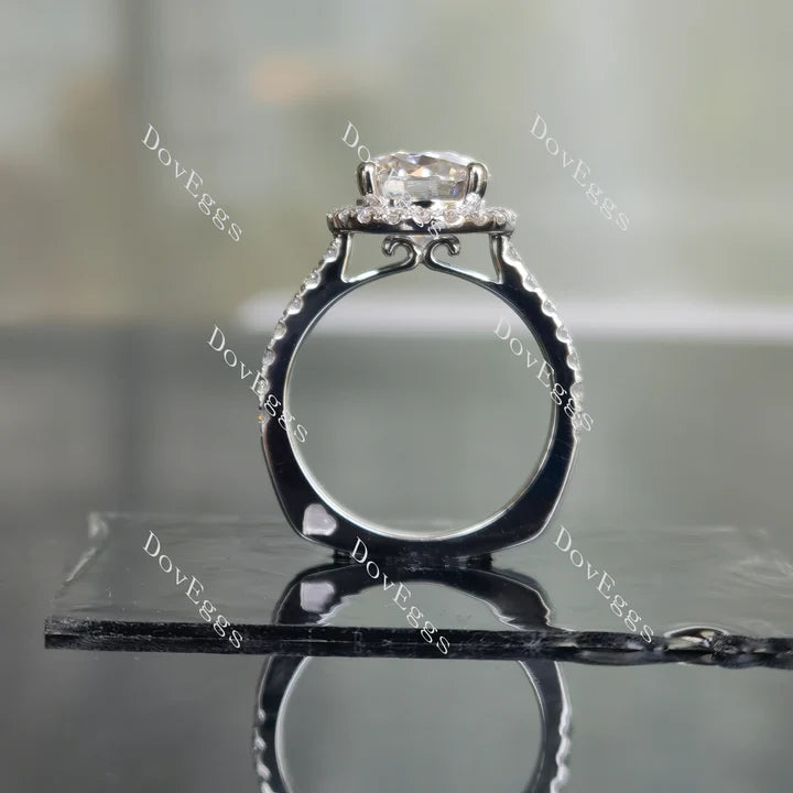 DovEggs halo engagement ring only semi-mount only(Exclusively to DovEggs Stones)