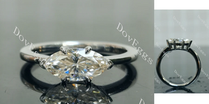 Doveggs solitaire bezel engagement ring semi-mount only(Exclusively to DovEggs Stones)