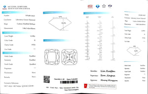 Doveggs 2.578ct cushion H color VVS2 Clarity Excellent cut lab diamond stone(certified)