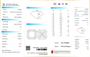 Doveggs 3.044ct Asscher Fancy Vivid Green VS1 Clarity Excellent cut lab diamond stone(certified)
