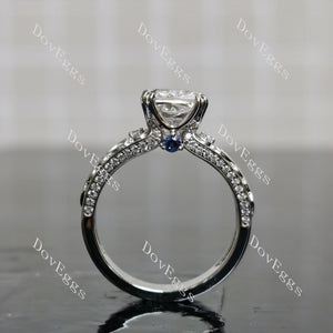 Doveggs Cushion Pave Art Deco Lab Grown Diamond Engagement Ring