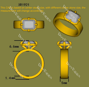 Doveggs bezel solitaire engagement ring semi-mount only(Exclusively to DovEggs Stones)