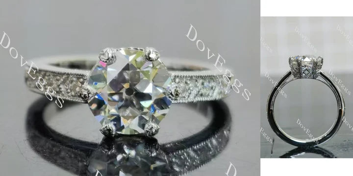 DovEggs vintage carved engagement ring semi-mount only(Exclusively to DovEggs Stones)