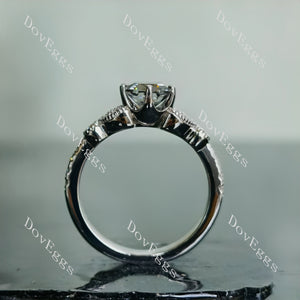 Doveggs Elongated Krupp cut Stardust Grey Moissanite bridal set (2 rings)