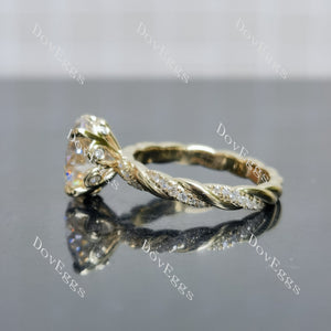 Doveggs floral pave vintage engagement ring semi-mount only(Exclusively to DovEggs Stones)