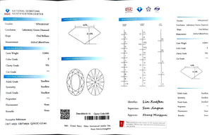 Doveggs 2.540ct oval E color VS1 Clarity Excellent cut lab diamond stone(certified)
