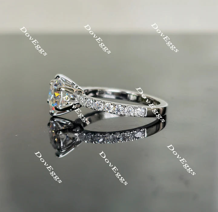 DovEggs half eternity pave engagement ring only semi-mount only(Exclusively to DovEggs Stones）