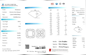 Doveggs 3.874ct cushion E color VVS2 Clarity Excellent cut lab diamond stone(certified)
