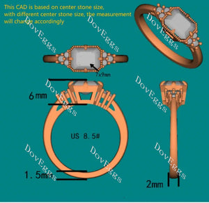 DovEggs side stones engagement ring only semi-mount only(Exclusively to DovEggs Stones)