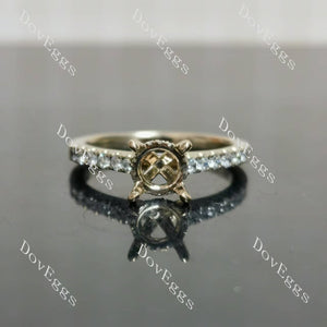 Doveggs pave half eternity engagement ring semi-mount only(Exclusively to DovEggs Stones)