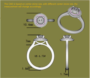 DovEggs halo engagement ring semi-mount only(Exclusively to DovEggs Stones)