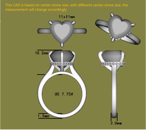 Doveggs Melissa solitaire engagement ring semi-mount only(Exclusively to DovEggs Stones)