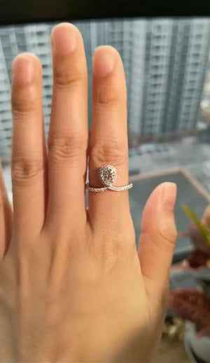 DovEggs pave halo engagement ring semi-mount only(Exclusively to DovEggs Stones)