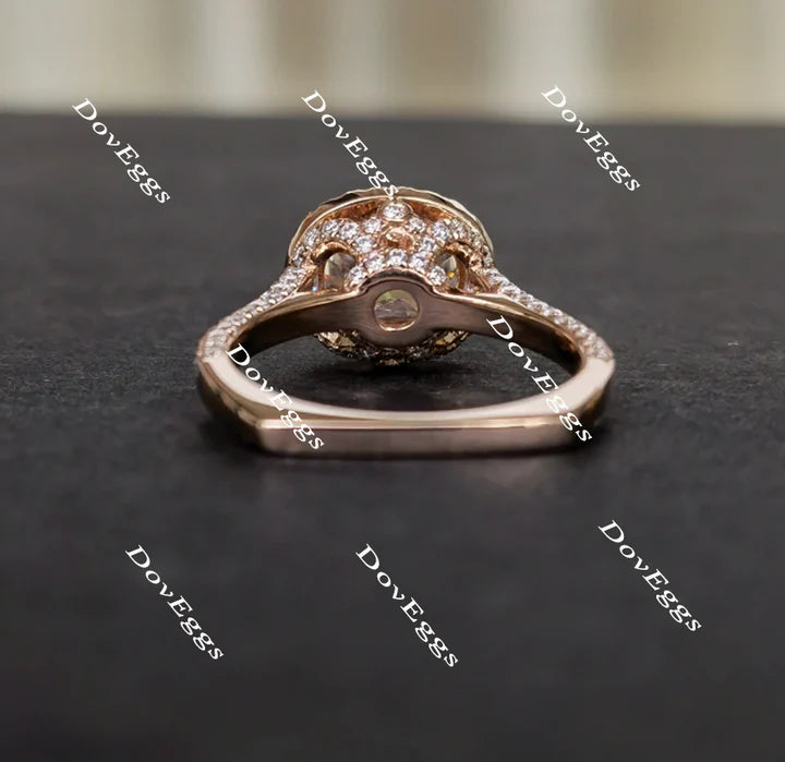 DovEggs pave halo engagement ring semi-mount only(Exclusively to DovEggs Stones)