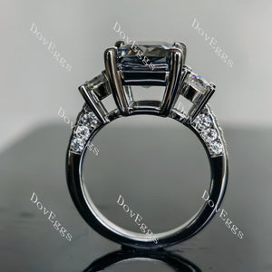 Doveggs criss cut three-stone stardust grey moissanite engagement ring