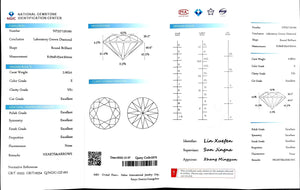 Doveggs 2.062ct round E color VS1 Clarity Excellent cut lab diamond stone(certified)