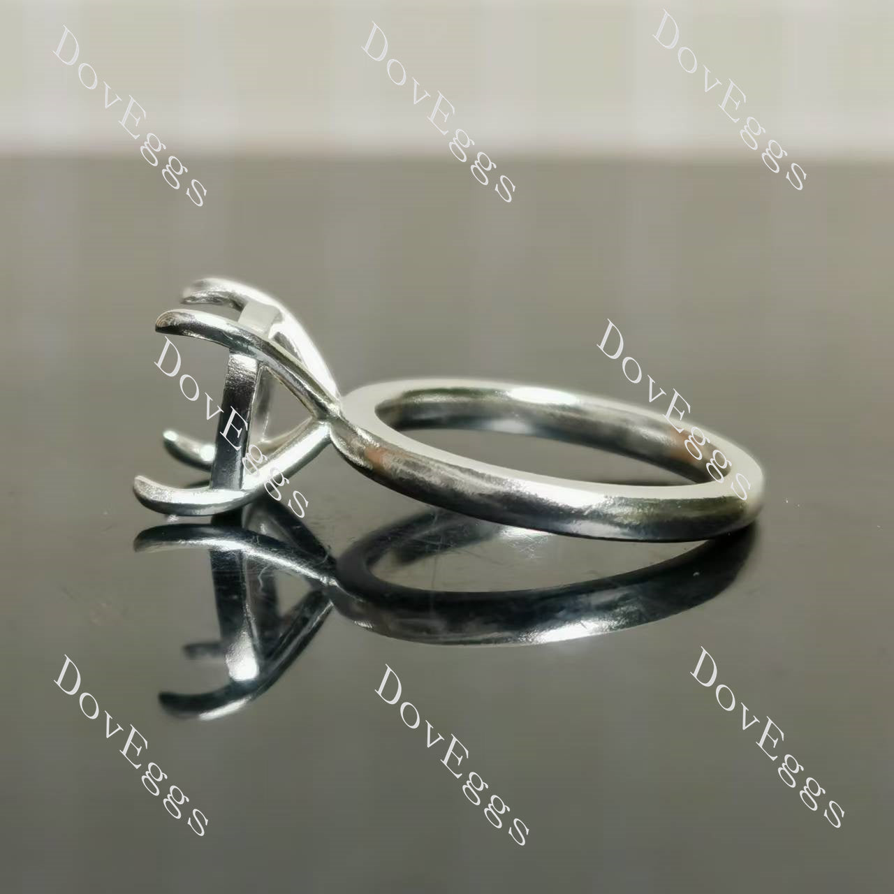 Doveggs solitaire art deco engagement ring semi-mount only(Exclusively to DovEggs Stones)