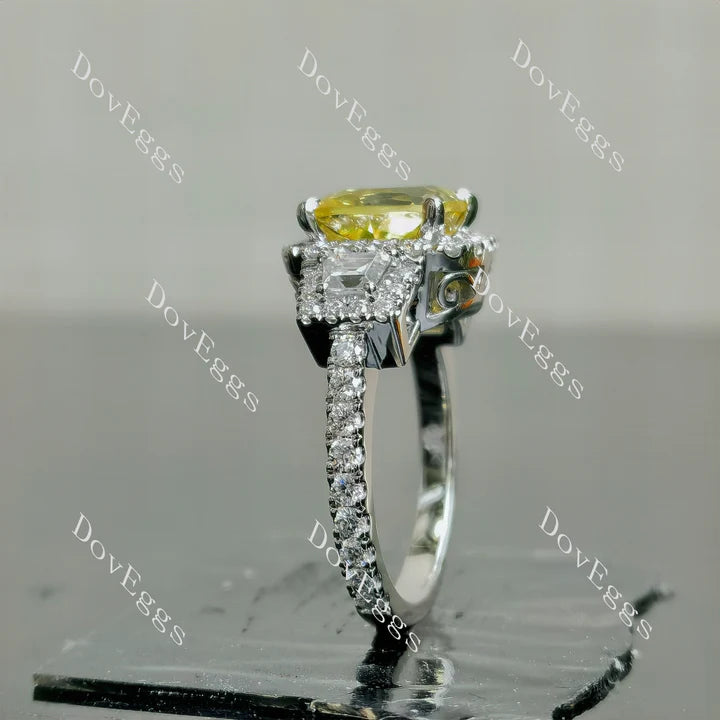 Doveggs halo pave engagement ring semi-mount only(Exclusively to DovEggs Stones)