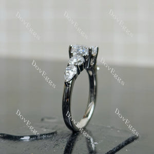 Doveggs cushion side stones moissanite engagement ring