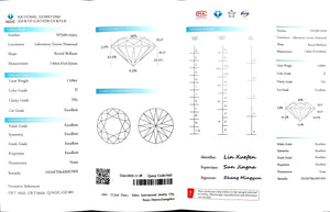 Doveggs 1.526ct round D color VS1 Clarity Excellent cut lab diamond stone(certified)