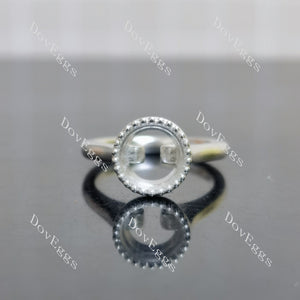 Doveggs vintage bezel solitaire engagement ring only semi-mount only(Exclusively to DovEggs Stones)