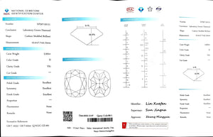 Doveggs 3.502ct cushion D color VS1 Clarity Excellent cut lab diamond stone(certified)