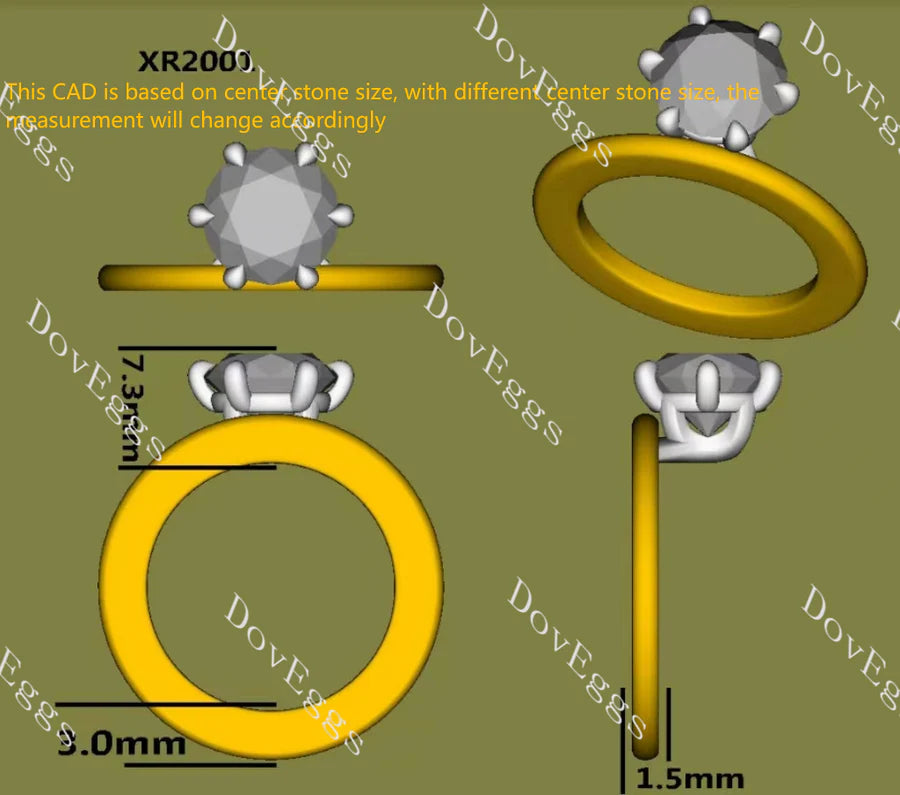 Doveggs solitaire engagement ring semi-mount only(Exclusively to DovEggs Stones)