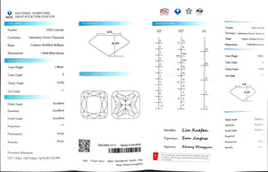 Doveggs 1.862ct cushion E color VVS2 Clarity Excellent cut lab diamond stone(certified)
