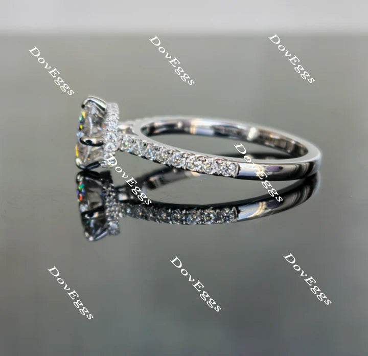 DovEggs half eternity pave engagement ring only semi-mount only(Exclusively to DovEggs Stones)