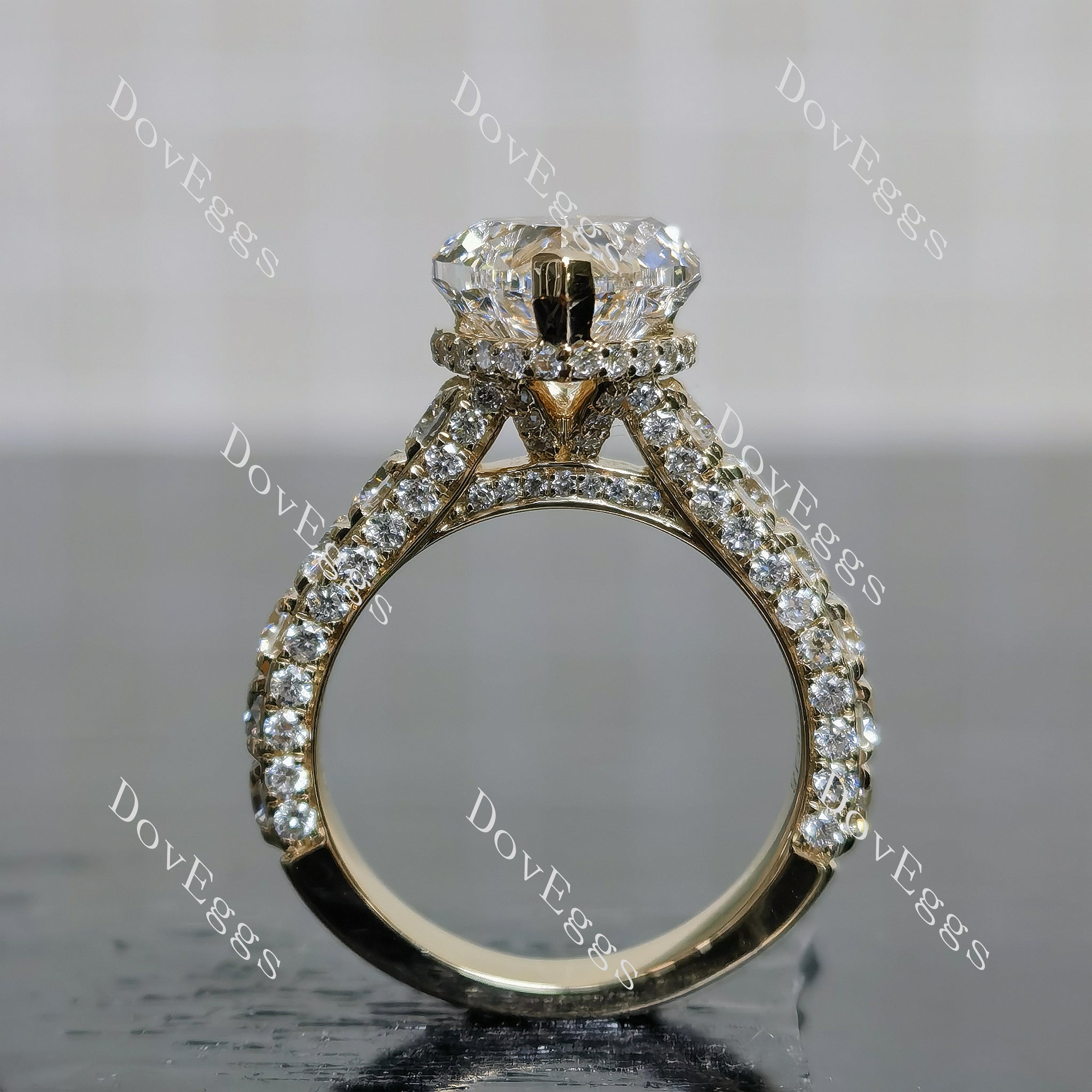 Doveggs heart pave vintage moissanite engagement ring(engagement ring only)