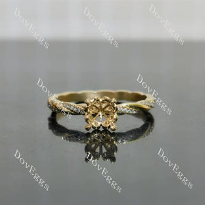 Doveggs floral pave vintage engagement ring semi-mount only(Exclusively to DovEggs Stones)