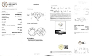 Doveggs 1.28ct round H color SI1 Clarity Excellent cut lab diamond stone(certified)