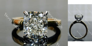 Doveggs Radiant Pave Solitaire Lab Grown Diamond Engagement Ring