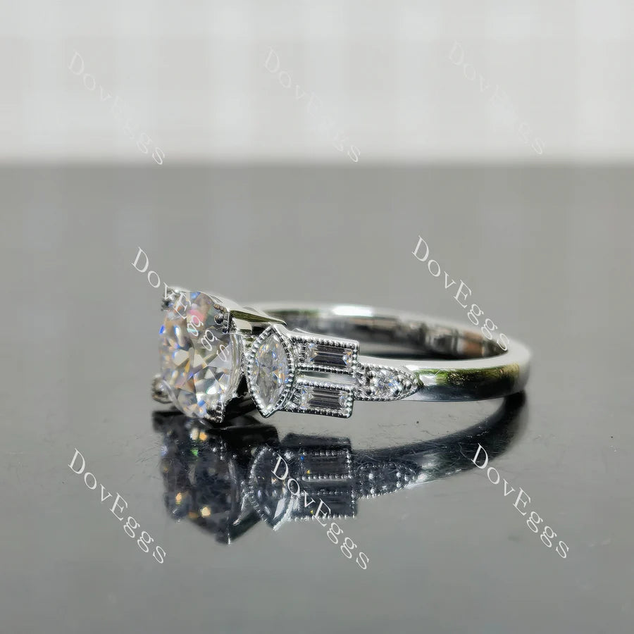 DovEggs vintage delicate side stones engagement ring semi-mount only(Exclusively to DovEggs Stones)