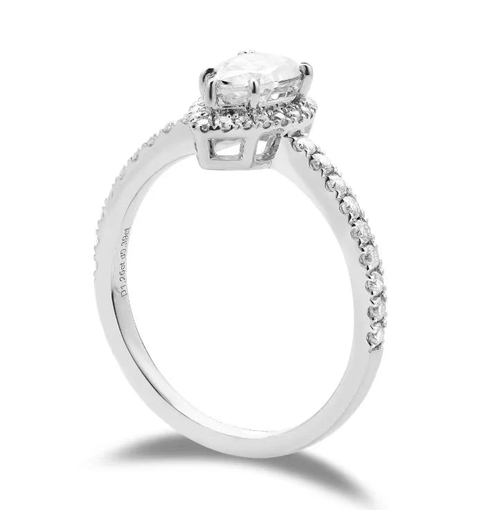 DovEggs half eternity halo engagement ring semi-mount only(Exclusively to DovEggs Stones)