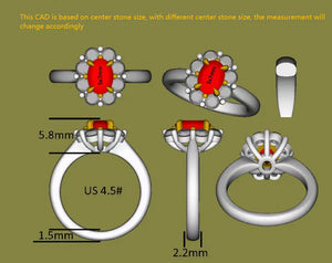 DovEggs halo engagement ring semi-mount only(Exclusively to DovEggs Stones)