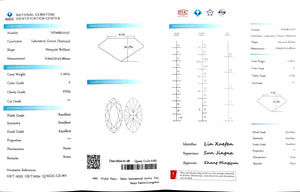 Doveggs 1.167ct Marquise F color VVS2 Clarity Excellent cut lab diamond stone(certified)