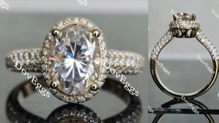 DovEggs pave halo engagement ring semi-mount only(Exclusively to DovEggs Stones)