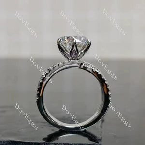 Serenity  pave split shanks engagement ring semi-mount only(Exclusively to DovEggs Stones)