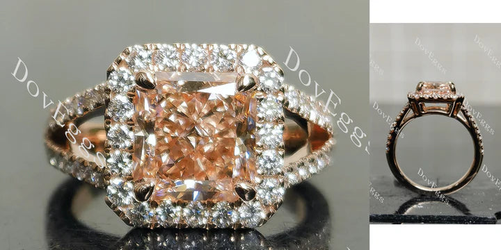 Doveggs halo split shanks engagement ring semi-mount only(Exclusively to DovEggs Stones)