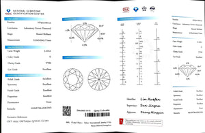 Doveggs 3.10ct Round G Color VVS2 Clarity Excellent cut lab diamond stone(certified)