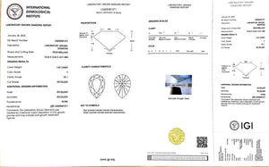 Doveggs 1.63ct pear F color VS1 Clarity Excellent cut lab diamond stone(certified)